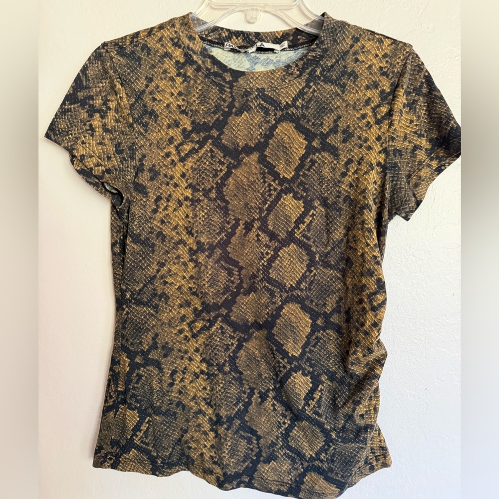 Pam & Gela greenish and Black Snake Print Top